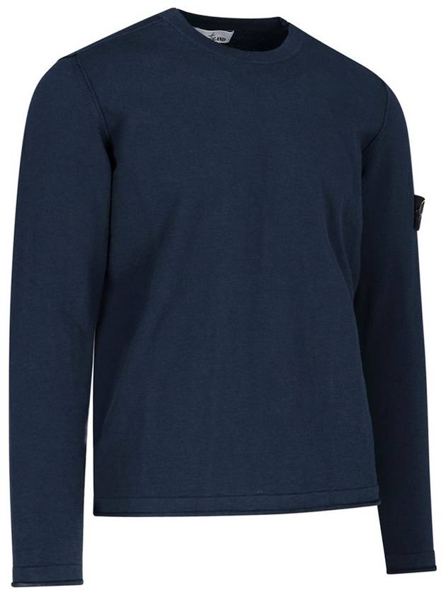 Wappen Patch Crew Neck Knit Top Navy - STONE ISLAND - BALAAN 3