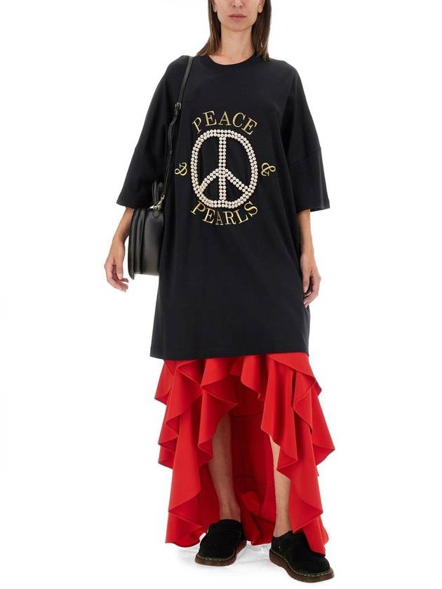 Moschino Peace & Pearls Cotton Interlock Dress - MOSCHINO - BALAAN 2