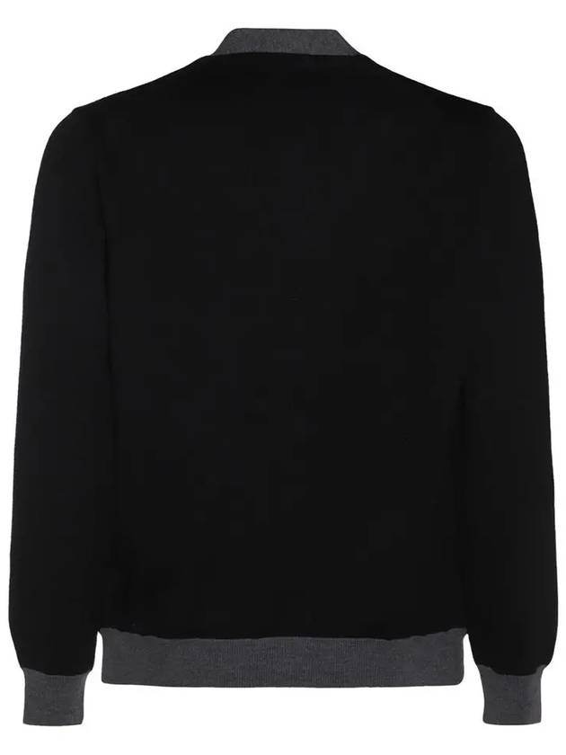 Bold Fox Head Patch Two-Tone Knit Top Black - MAISON KITSUNE - BALAAN 3