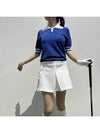 Golf t-shirt short sleeve collar cold golf knit ice blue golf wear - LOLOALLOY - BALAAN 10