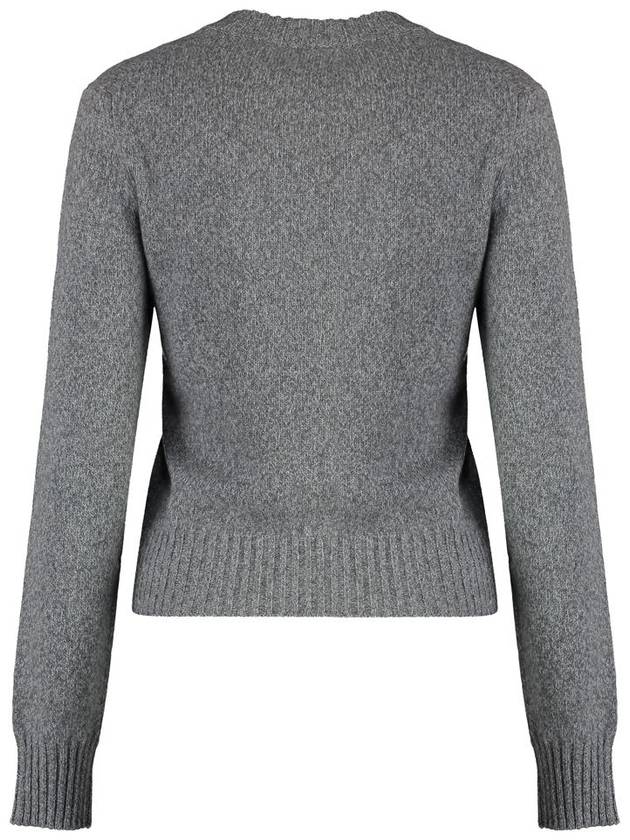 Heart Logo Cashmere Knit Top Grey - AMI - BALAAN 3