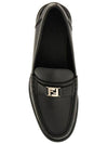 FF Square Leather Loafers Black - FENDI - BALAAN 3