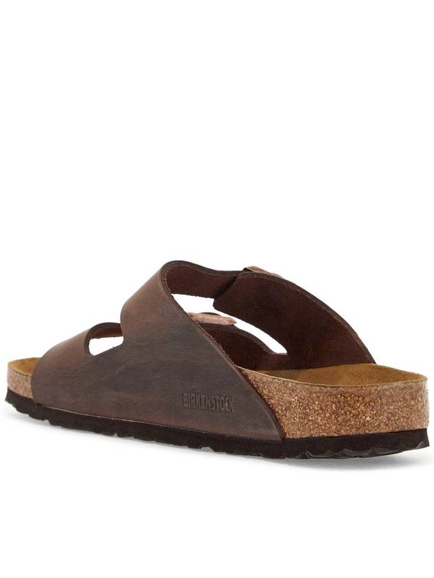 classic habana leather arizona slippers with cork and rubber sole - BIRKENSTOCK - BALAAN 3