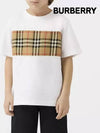 Kids Vintage Check Panel Short Sleeve T-Shirt White - BURBERRY - BALAAN 5