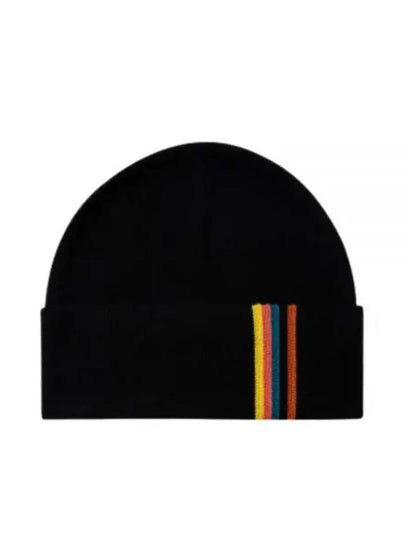 Artist Striped Wool Beanie Black - PAUL SMITH - BALAAN 2