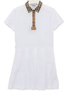 Kids Collar Check Polo Dress White - BURBERRY - BALAAN 2