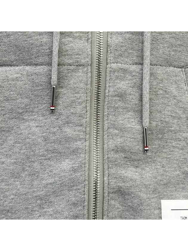 Engineered 4 Bar Diagonal Zip Up Hoodie Light Grey - THOM BROWNE - BALAAN 6