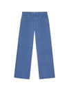 Striped Izey Straight Jeans Blue - GANNI - BALAAN 2