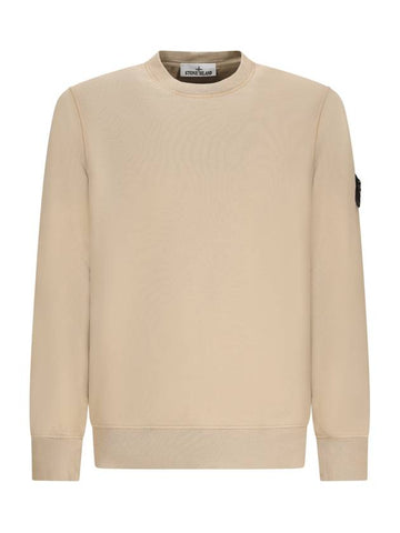 CREW NECK SWEATSHIRT WITH RIBBED DETAILS - STONE ISLAND - BALAAN 1