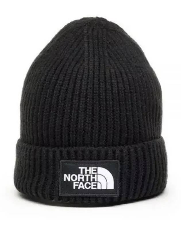 TNF Logo Box Cuffed Beanie Black - THE NORTH FACE - BALAAN 2