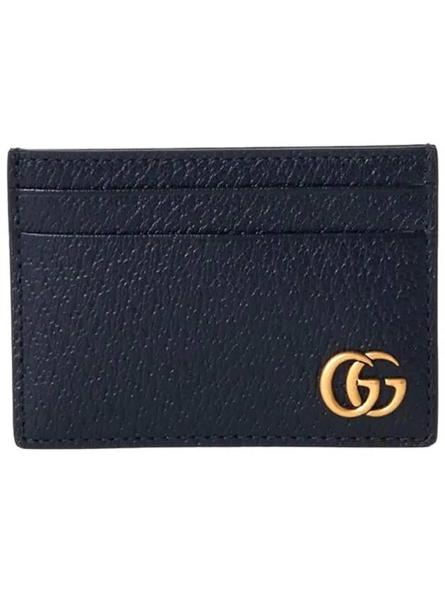 GG Marmont Leather Card Wallet Black - GUCCI - BALAAN 3