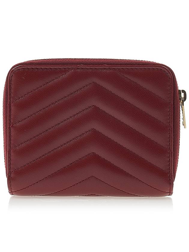 Cassandra Quilting Around Half Wallet Red - SAINT LAURENT - BALAAN 4