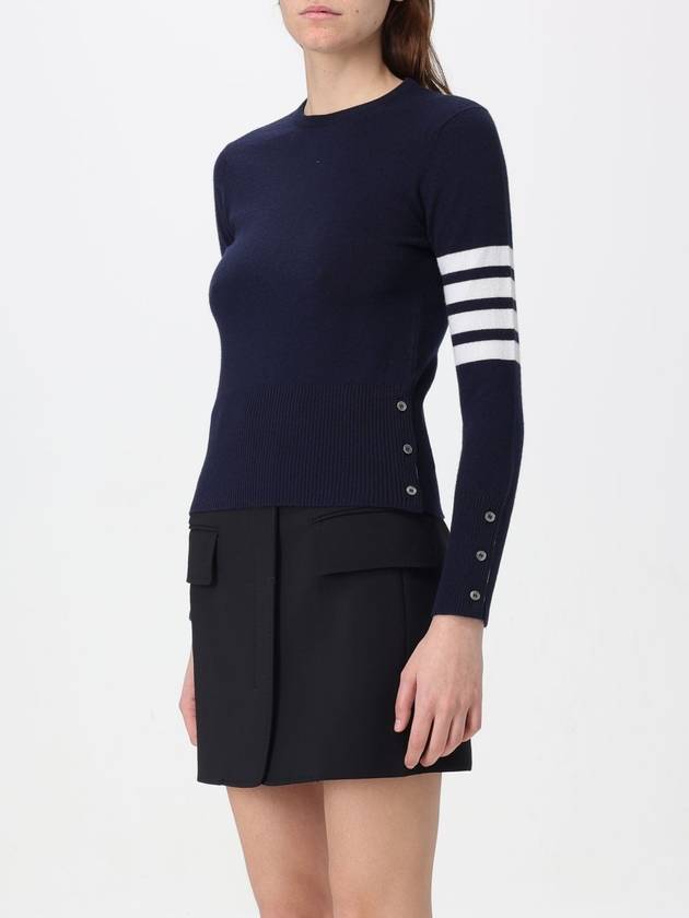 Women's 4 Bar Classic Cashmere Pullover Knit Top Navy - THOM BROWNE - BALAAN 4