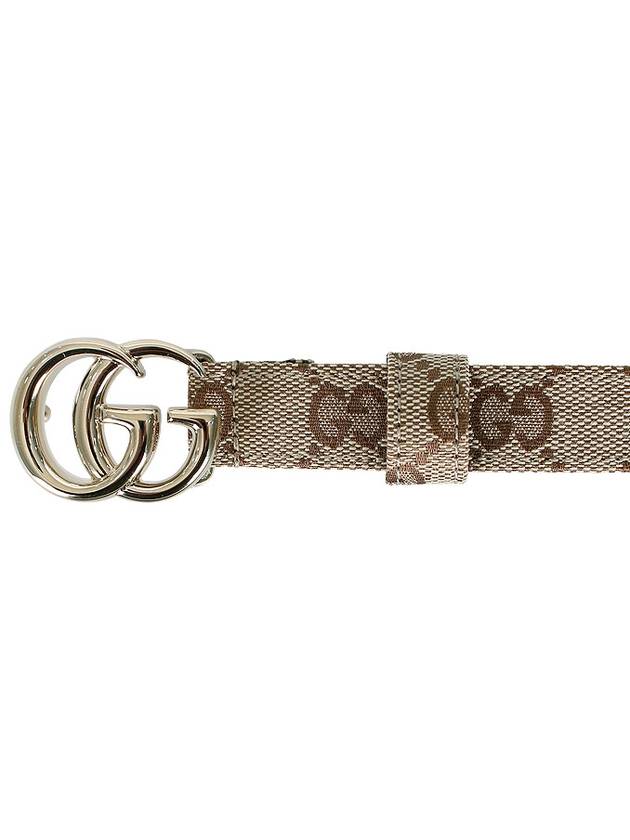 GG Marmont Thin Canvas Belt Beige - GUCCI - BALAAN 6