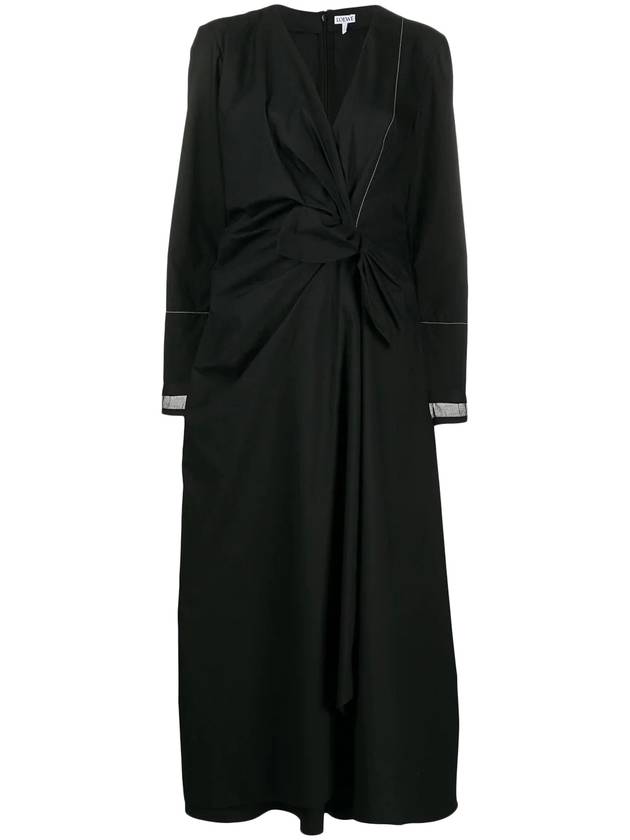 knot front long dress black - LOEWE - BALAAN 1