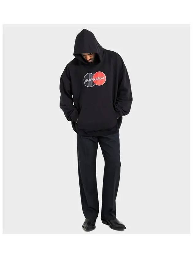 Logo Print Over Fit Hoodie Black - BALENCIAGA - BALAAN 3