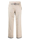 Typewriter Classic Backstrap Straight Pants Beige - THOM BROWNE - BALAAN 3