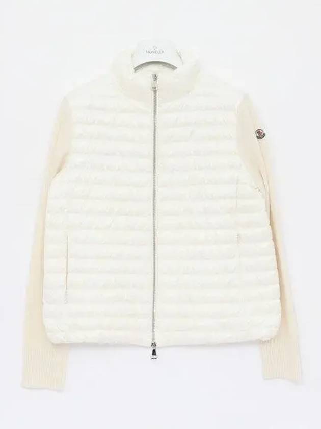 Patch logo high neck padded wool mix women s jacket 9B00024 M1131 030 1044009 - MONCLER - BALAAN 1