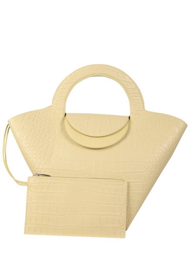 Stone Crocodile Embossed Basket Tote Bag Sand - BOTTEGA VENETA - BALAAN 7