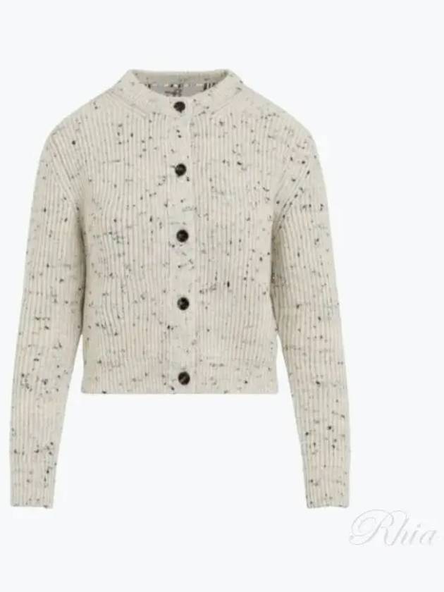 Round Neck Ribbed Wool Cardigan Dove - BOTTEGA VENETA - BALAAN 2