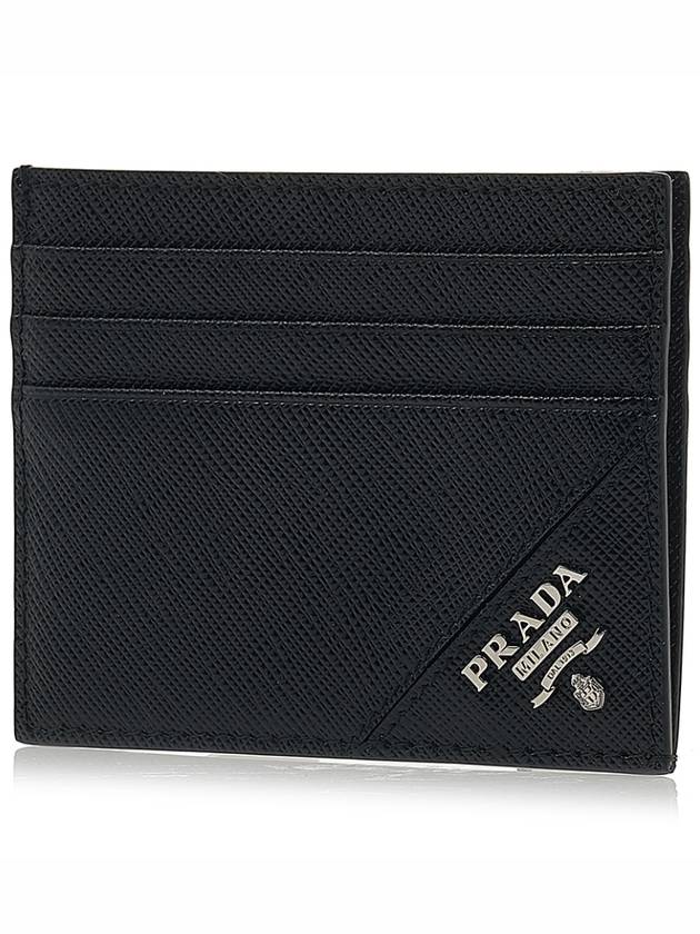 Saffiano Leather Card Wallet Black - PRADA - BALAAN 3