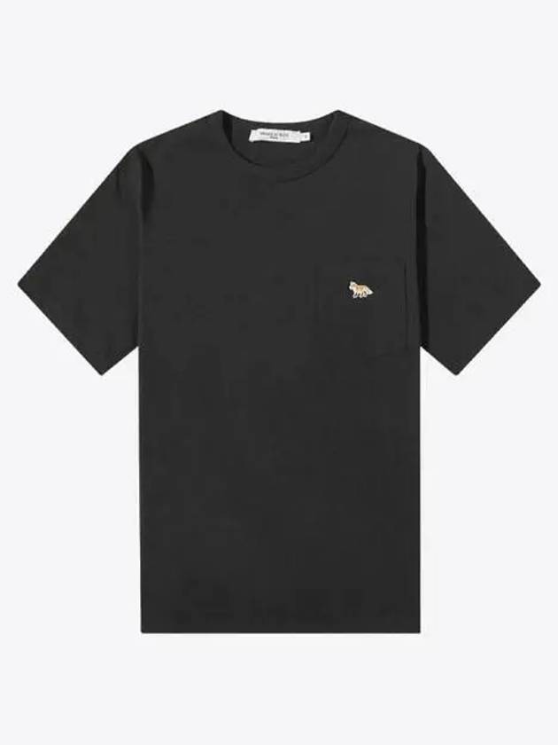 Baby Fox Patch Pocket Short Sleeve T-Shirt Black - MAISON KITSUNE - BALAAN 2