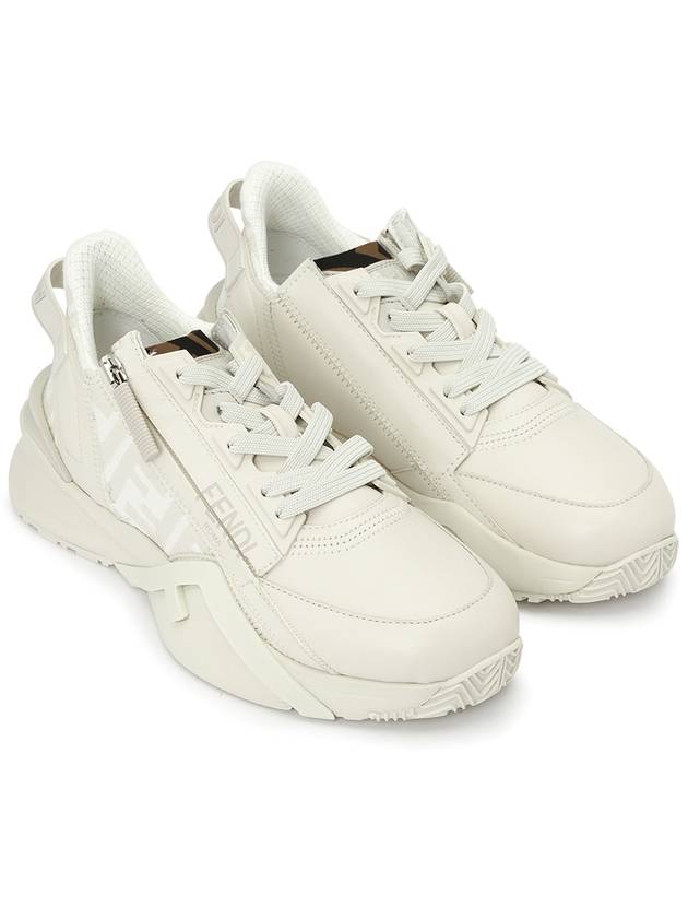 Flow FF Logo Low Top Sneakers White - FENDI - BALAAN 4