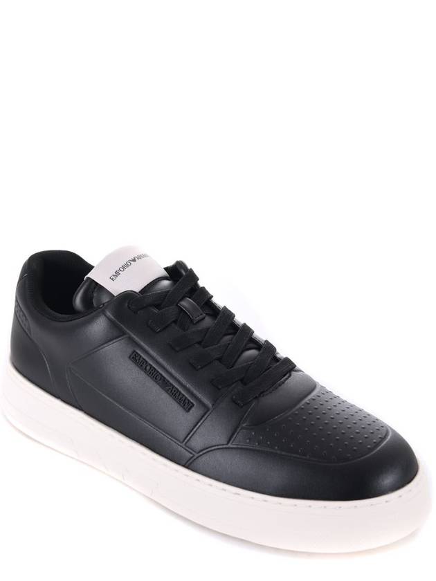 Emporio Armani  Leather Sneakers - EMPORIO ARMANI - BALAAN 3