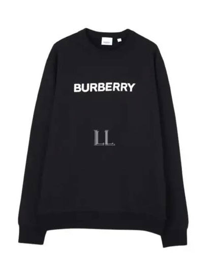 Logo Print Crew Neck Sweatshirt Black - BURBERRY - BALAAN 2