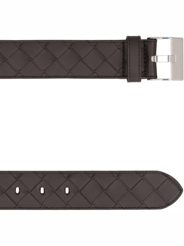 Watch Buckle Leather Belt Black - BOTTEGA VENETA - BALAAN 4