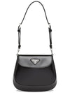 Cleo Brushed Leather Mini Shoulder Bag Black - PRADA - BALAAN 3