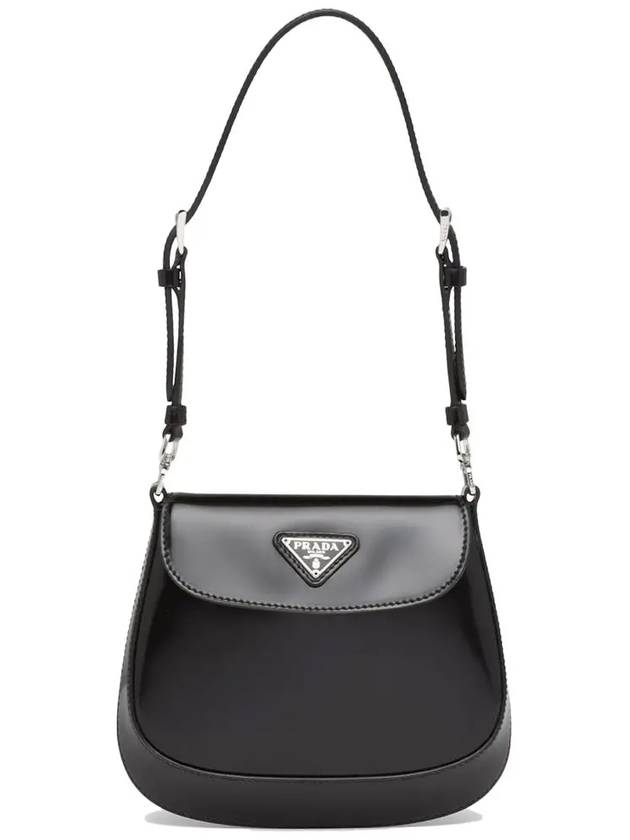 Cleo Brushed Leather Mini Shoulder Bag Black - PRADA - BALAAN 3