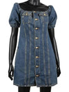 Women's Lolita Denim Short Dress Blue - CELINE - BALAAN.