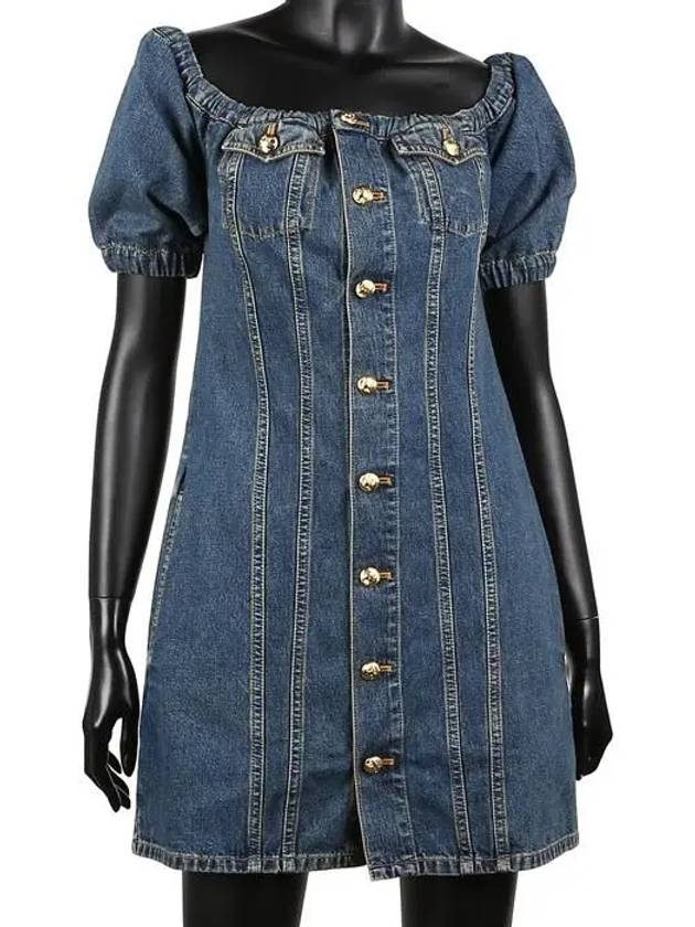 Women's Lolita Denim Short Dress Blue - CELINE - BALAAN.