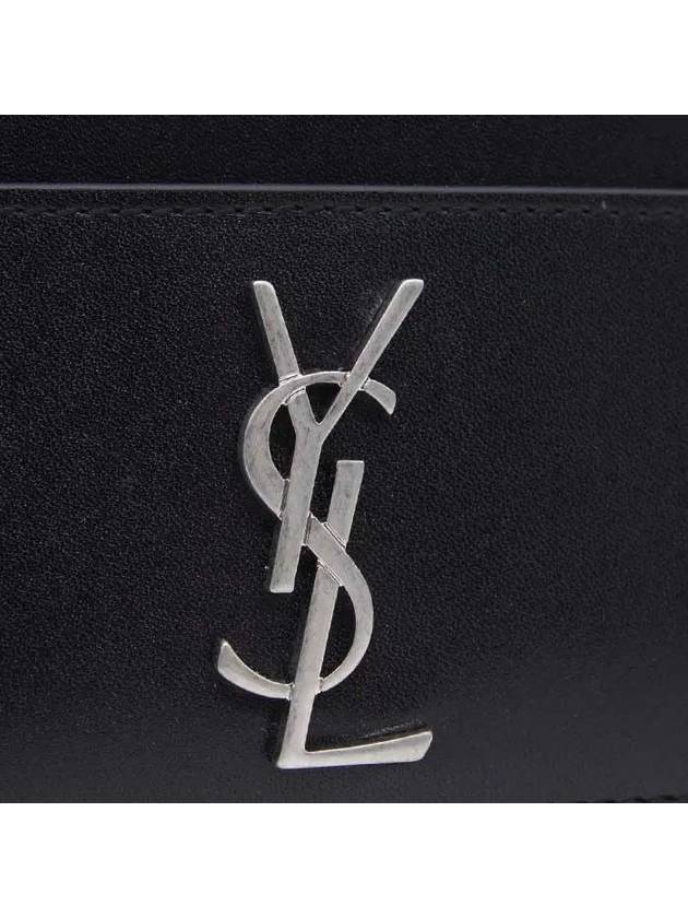 Monogram Card Case in Smooth Leather Black - SAINT LAURENT - BALAAN 3