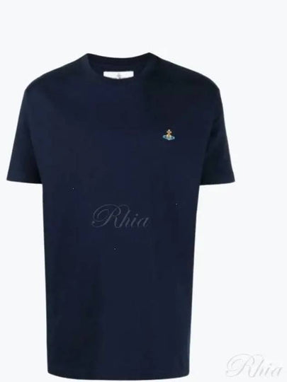 ORB Logo Cotton Short Sleeve T-Shirt Navy - VIVIENNE WESTWOOD - BALAAN 2