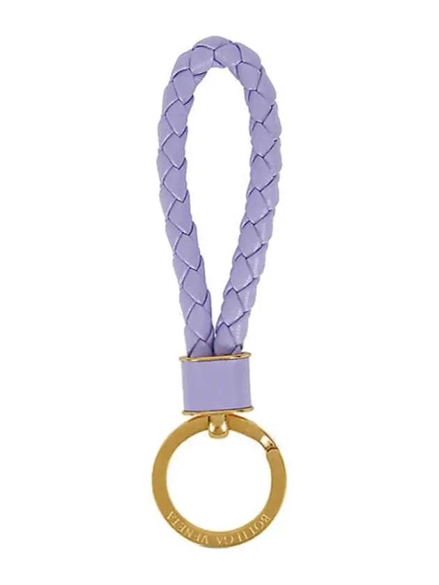 Intrecciato Lambskin Key Holder Purple - BOTTEGA VENETA - BALAAN 4