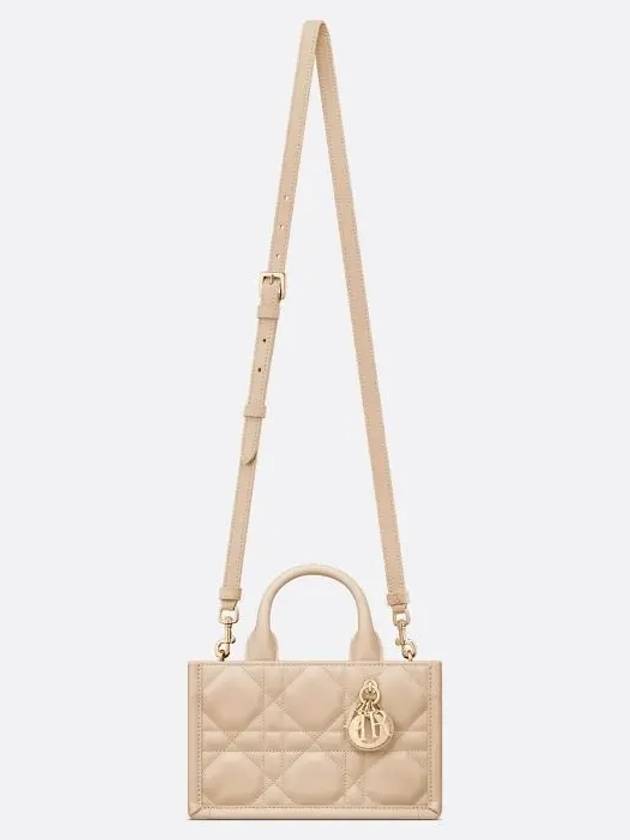 Macrocannage Calfskin Strap Mini Book Tote Bag Powder Beige - DIOR - BALAAN 5