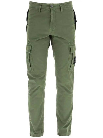 Men's Wappen Patch Slim Cargo Straight Pants Khaki - STONE ISLAND - BALAAN 1