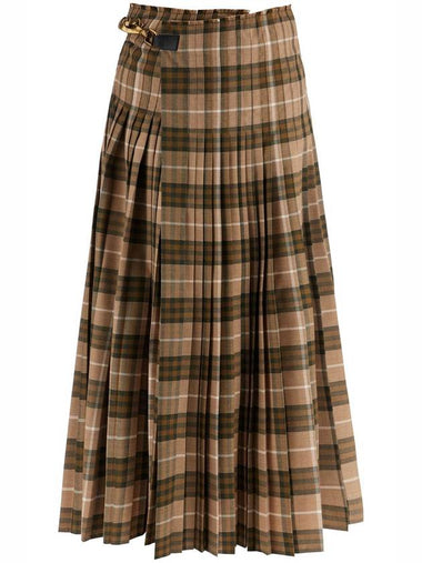 ered wool blend maxi kilt skirt - BURBERRY - BALAAN 1