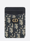 30 Montaigne Vertical Card Wallet Blue Dior Obli - DIOR - BALAAN 1