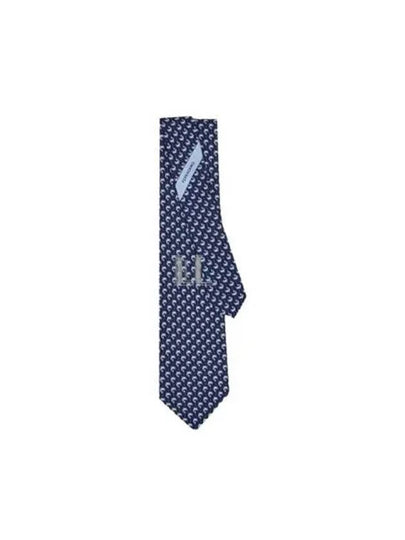 Dolphin Print Silk Tie Navy - SALVATORE FERRAGAMO - BALAAN 2