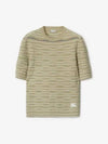 Logo Striped Knit Top Safari - BURBERRY - BALAAN 2