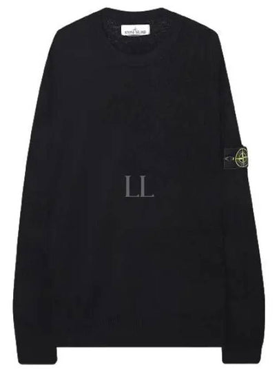 Soft Cotton Crewneck Knit Sweatshirt Black - STONE ISLAND - BALAAN 2