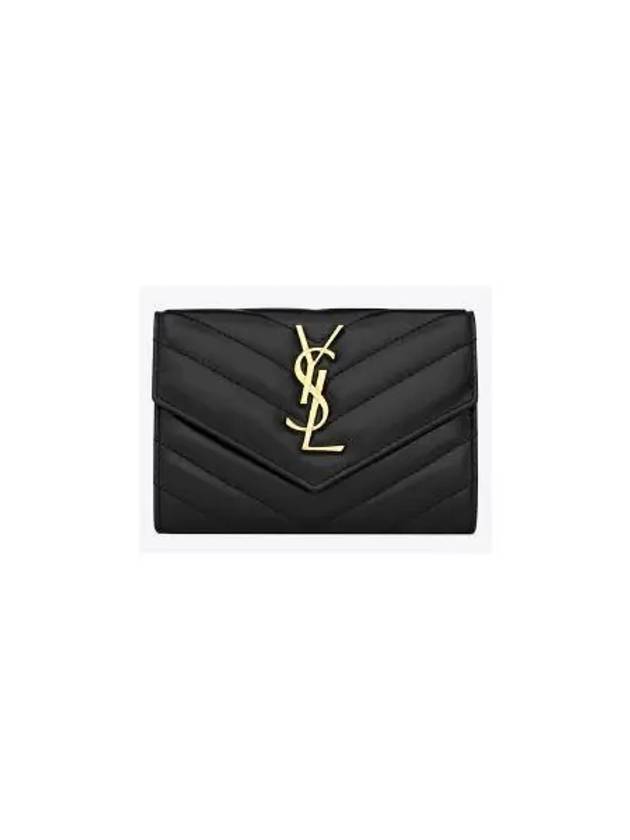 Cassandre Matelasse Small Lambskin Card Wallet Black - SAINT LAURENT - BALAAN 2