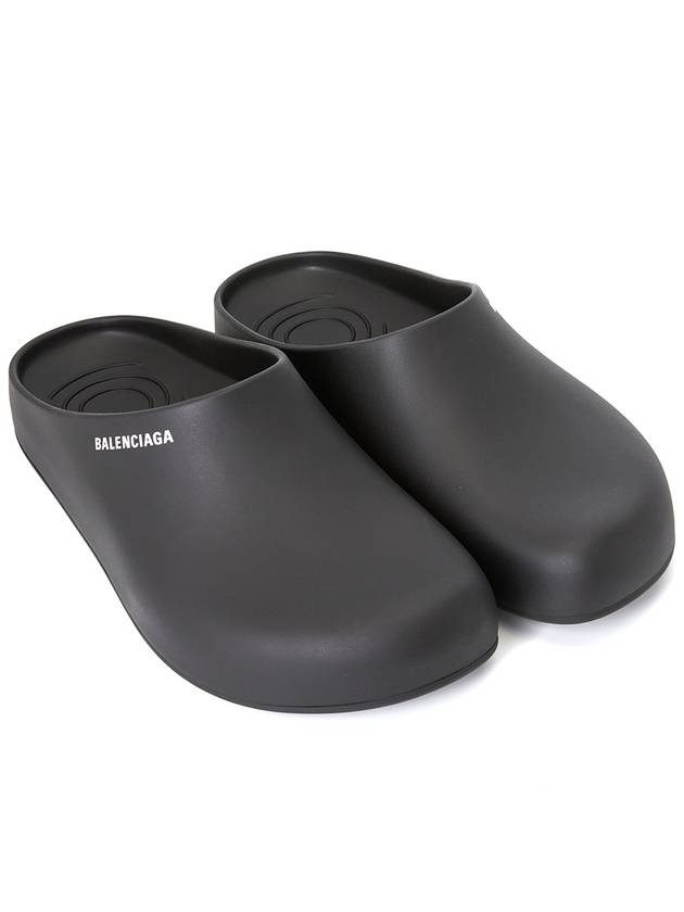 Logo Full POOL Closed Slide Black - BALENCIAGA - BALAAN.