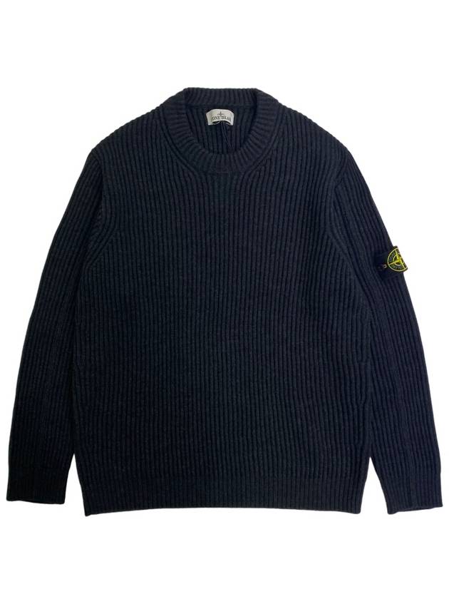 Full Rib Wool Knit Top Dark Grey - STONE ISLAND - BALAAN 2