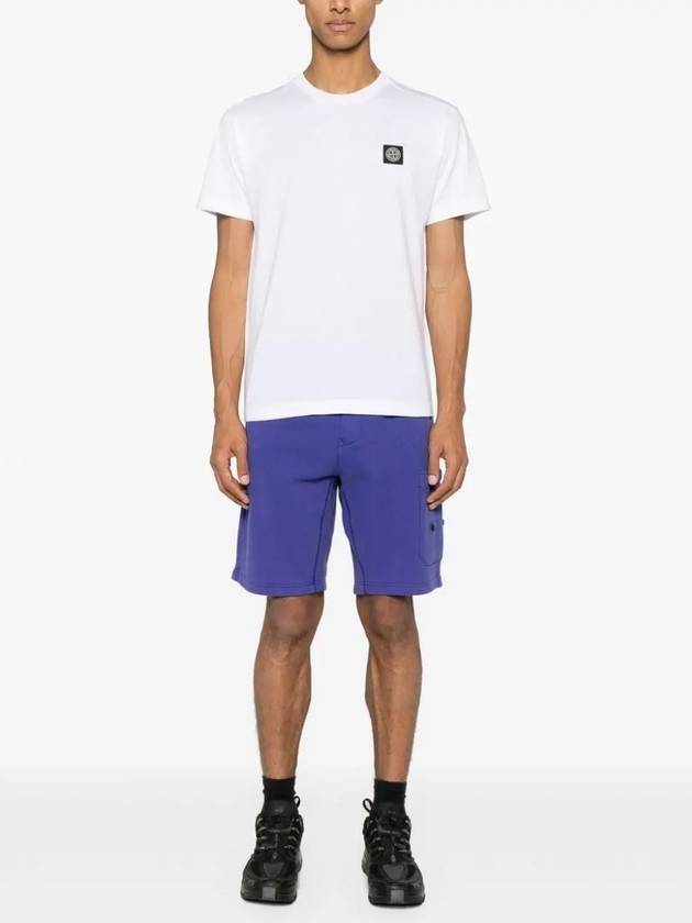 Logo Patch Short Sleeves T-Shirt White - STONE ISLAND - BALAAN 4