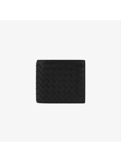 Intrecciato Weaving Half Wallet Black - BOTTEGA VENETA - BALAAN 2