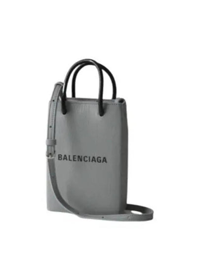 Logo Print Phone Holder Small Cross Bag Grey - BALENCIAGA - BALAAN 2